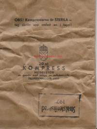Sidepakkaus eläimille  1959 20 st Kompress-  tyhjä tuotepakkaus 12x5x6 cm