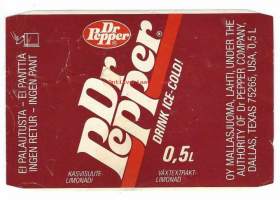 Dr Pepper  -  juomaetiketti