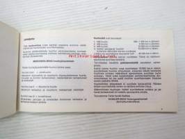 Mercedes-Benz 200 D, 220 D Huoltovihko -huoltolipukevihko, alunperin auton mukana toimitettu