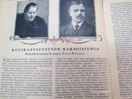 Kotiliesi 1937 nr 20 lokakuu, Kansi Martta Wendelin, Ajankuvaa, muotia (mm.  Riihimäen Lasin Kuulto, SILO -kerrasto sekä KAVE-kengät)  ja ruokaohjeita.