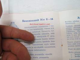 Sälinkään Paja - omistaa Veljekset Aalto - Kuvasto ja hinnat 1.4.1963; Saunanuunit, Atomikiuas, Betonisekoitin, Betoni- ja puutarhakärry, Traktoritalikko