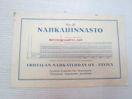 Friitalan Nahkatehdas Oy - Nahkahinnasto nr 27