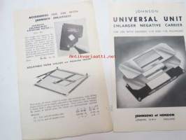 Johnson V18 enlarger instructions -suurennuskoneen käyttöohjeet englanniksi