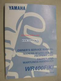 Yamaha WR400F(K) owner´s service manual -käyttäjän huolto-ohjekirja englanniksi