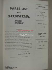 Honda ATC90 90K1 parts list -varaosaluettelo englanniksi