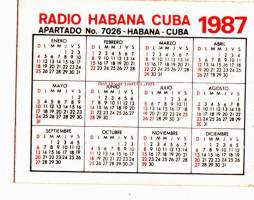 Radio Habana Cuba -radioasema, Kuuba Viisi taskukalenteria 1987. Kuvissa Lenin, Che Guevara, da Silva Xavier sekä de Padilla.  DX-kuuntelu
