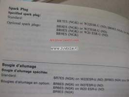 Honda NS125R owner´s manual -omistajan käsikirja englanniksi