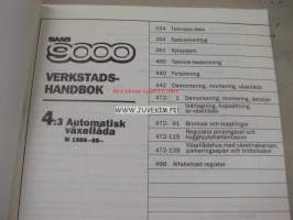 Saab 9000 Verkstadshandbok 4:3 Automatisk växellåda M 1986-88- -korjaamokirjasarjan osa ruotsiksi