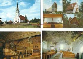 Lapin kirkkoja - Inari, Kemi, Sodanlylä ja Kemijärvi - kirkkopostikortti