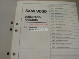 Saab 9000 Verkstadshandbok 5:1 Bromsar M 1985-90 -korjaamokirjasarjan osa ruotsiksi
