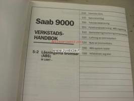 Saab 9000 Verkstadshandbok 5:2 Låsningsfria bromsar (ABS) M 1987- -korjaamokirjasarjan osa ruotsiksi
