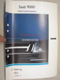 Saab 9000 Verkstadshandbok 7 Fjädring, Hjul M 1985- 91- -korjaamokirjasarjan osa ruotsiksi