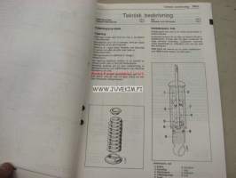 Saab 9000 Verkstadshandbok 7 Fjädring, Hjul M 1985- 91- -korjaamokirjasarjan osa ruotsiksi