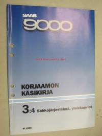 Saab 9000 Korjaamon käsikirja 3:4 Sähköjärjestelmä, yleiskaaviot M1989 -korjaamokirjasarjan osa 