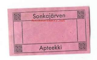 Sonkajärven Apteekki  - apteekkietiketti