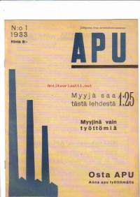 Apu no 1 1933 - Jälkipainos Avun ensimmäisestä numerosta