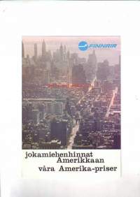 Jokamiehen hinnat Amerikkaan - Finnairin lentohinnat Helsinki-New York 1.9.1970-31.3.1971