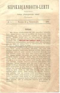 Siipikarjanhoito-lehti 1896 nr 1