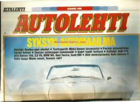 Iltalehti / Autolehti 1988 / syksyn automaailma / Audi V-8, Alfa Romeo 164,BMW M5, Opel Vectra,  Saab 900