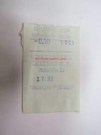 Leppävaaran Liikenne Oy 17.8.1962 -linja-autolippu