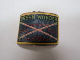Green Wonder Safety Matches By Savo Factory -tulitikkuetiketti