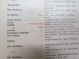 Kissanäyttely VIII kansainvälinen championinäyttely Tapiolassa 9-10.3.1968 / VIII internationella championutställningen Hagalund -näyttelyluettelo