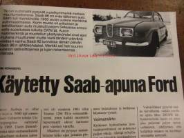 Moottori 1973 / 9 sis mm,Vertailussa Lada 1500 S ja Polski Fiat 125 P.Endurot metsässä.Käytetty Saab -apuna Ford.Kaikenkarvaisia takseja.suomalaisen