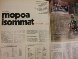 Moottori 1974 / 5  sis mm.Puukaasu enemmän kuin tätäratkaisu.Matkailuperävaunut kuvanäyttelyssä.Mopoa isommat.ym
