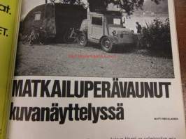 Moottori 1974 / 5  sis mm.Puukaasu enemmän kuin tätäratkaisu.Matkailuperävaunut kuvanäyttelyssä.Mopoa isommat.ym
