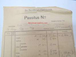 3:s Rannikkotykistöpataljoona - Passitus / Varastomääräys &quot;Lähetetään 4:lle Patterille 7 p:vän muona... 84 annosta&quot; - Valamossa 4/III 1919 allekirjoitus M.