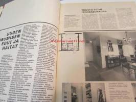Kotiliesi 1969 nr 22, kamelia pimeän ajan kukka, uuden asumisen edut ja haitat - Kontulassa Aune ja Jaakko Kalo, Laina ja Kalevi Kokko, Pirkko ja Tauno Valjakka