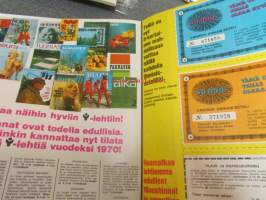 Kotiliesi 1969 nr 22, kamelia pimeän ajan kukka, uuden asumisen edut ja haitat - Kontulassa Aune ja Jaakko Kalo, Laina ja Kalevi Kokko, Pirkko ja Tauno Valjakka