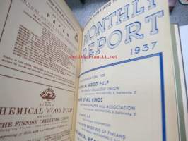 The Finnish Paper and Timber Journal 1937 Monthly reports -sidottu vuosikerta