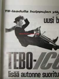 Suomen Autolehti 1961 nr 4, sis. mm. seur. artikkelit / kuvat / mainokset; Kannessa Kuormakone Oy 17.500 nummi-kippi, Levacar-pintaliitäjä Bilia:n vetonumerona,