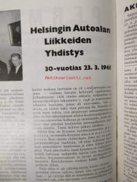 Suomen Autolehti 1961 nr 4, sis. mm. seur. artikkelit / kuvat / mainokset; Kannessa Kuormakone Oy 17.500 nummi-kippi, Levacar-pintaliitäjä Bilia:n vetonumerona,