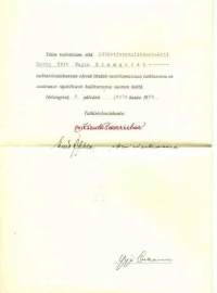 Knut Cannelin  nimikirjoitus 1934 ja tutkintolautakunta kohopaino sinetti -Knut Leopold Cannelin (7. elokuuta 1860 Pietarsaari – 9. tammikuuta 1938