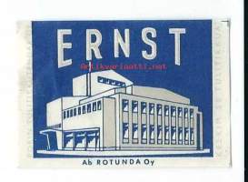 Ernst  / Rotunda Oy -  tulitikkuetiketti