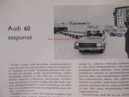 Suomen Autolehti 1970 nr 1, sis. mm. seur. artikkelit / kuvat / mainokset; Audi 60, Vuoden auto Fiat 128 1969, Saab ja Nokia yhteistyöhön, Nelivetoinen teli Volvo