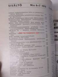 Suomen Autolehti 1970 nr 6-7, sis. mm. seur. artikkelit / kuvat / mainokset;  Ford Pinto, Peugeot 304 Coupe ja Cabriolet, Hiab 950, Ajokki, katso sisältö kuvista