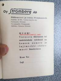 Strömberg 34 H 212 C oikosulkumoottorien asennus-, käyttö- ja hoito-ohjeita