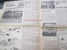 Moottoriviesti 1967 nr 12, sis. mm. seur. artikkelit / kuvat / mainokset; Kestotesti Wartburg 1000 loppuarvostelu, Kestotestissä Toyota Corolla NSU 110 SC, Koeajo