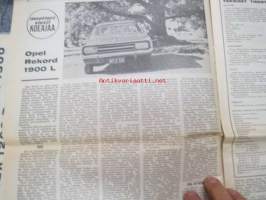 Moottoriviesti 1967 nr 12, sis. mm. seur. artikkelit / kuvat / mainokset; Kestotesti Wartburg 1000 loppuarvostelu, Kestotestissä Toyota Corolla NSU 110 SC, Koeajo