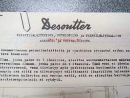 Desoutter paineilmalaitteiden, putkistojen ja paineilmatyökalujen asennus- ja voiteluohjeita