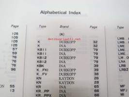 IKO Bearings - Dimensions and interchange table - laakerien mitat ja mallit sekä yhteensopivuudet muitten tuotemerkkien kanssa