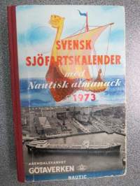 Svensk Sjöfartskalender med nautisk almanack  1973 - ruotsalainen  merenkulkukalenteri / almanakka  / vuosikirja 1973