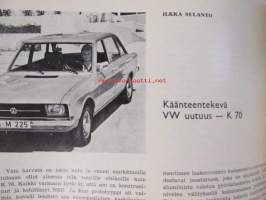 Suomen Autolehti 1971 nr 4, sis. mm. seur. artikkelit / kuvat / mainokset;    Volkswagen käänteentekevä uuttuus K 70, Renkaiden kehityksestä, katso sisältö