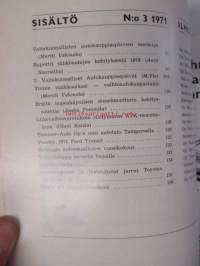 Suomen Autolehti 1971 nr 3, sis. mm. seur. artikkelit / kuvat / mainokset;    Ford Transit 100/130 1971, Raportti sähköautojen kehityksestä, katso sisältö