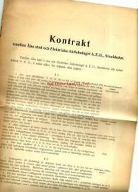 Kontrakt emellan Åbo stad och Elektriska Aktiebolaget A.E.G. Stocckholm  1906