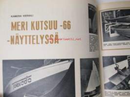 Tekniikan Maailma 1966 nr 6, sis. mm. seur. artikkelit / kuvat / mainokset; Rakennamme transistoreista, Vesiliiveissä kuuhun, Kiilto kylkiin - vene vesille,