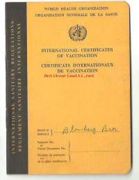 International certificates of vaccination 1954